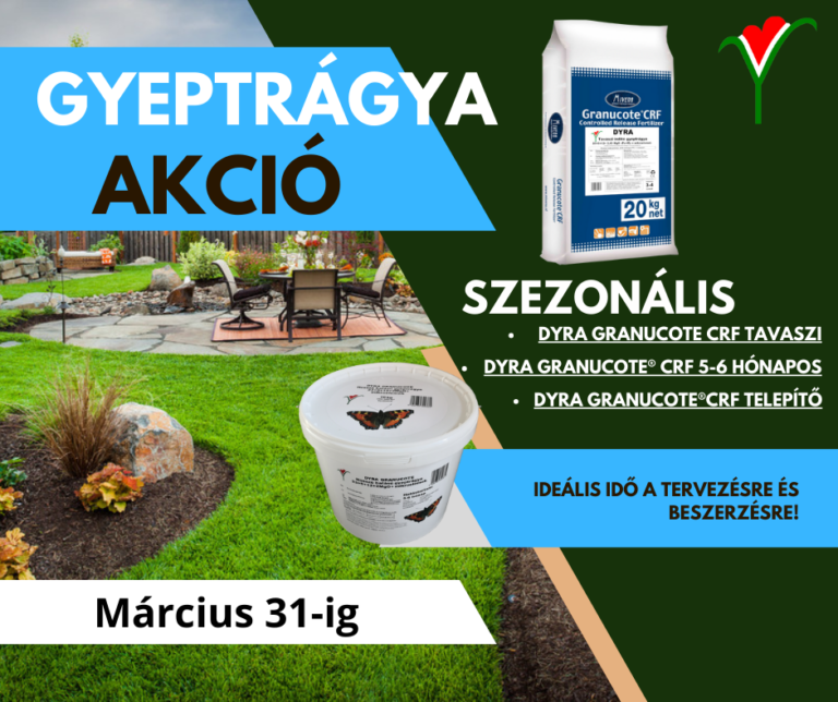 Tavaszi gyeptrágya akció korai beszerzéshez - zöld pázsit ápolása hideg időben