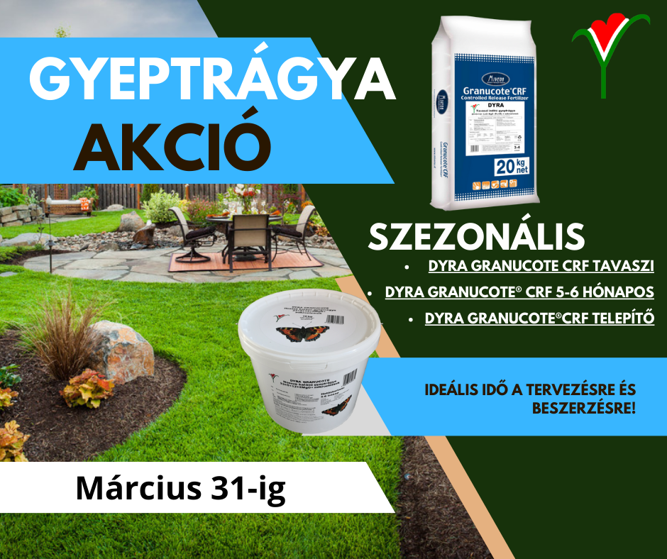 Tavaszi gyeptrágya akció korai beszerzéshez - zöld pázsit ápolása hideg időben